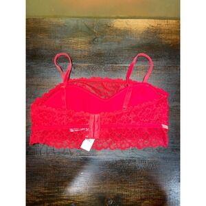 NEW‎ Aerie Red Lace Bralette Crop Top Bandeau Bralette Sz L
